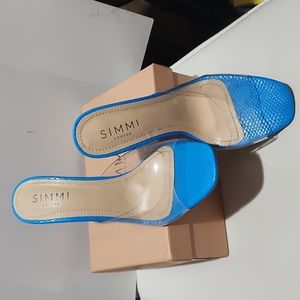 Simi blue and clear heels size 7